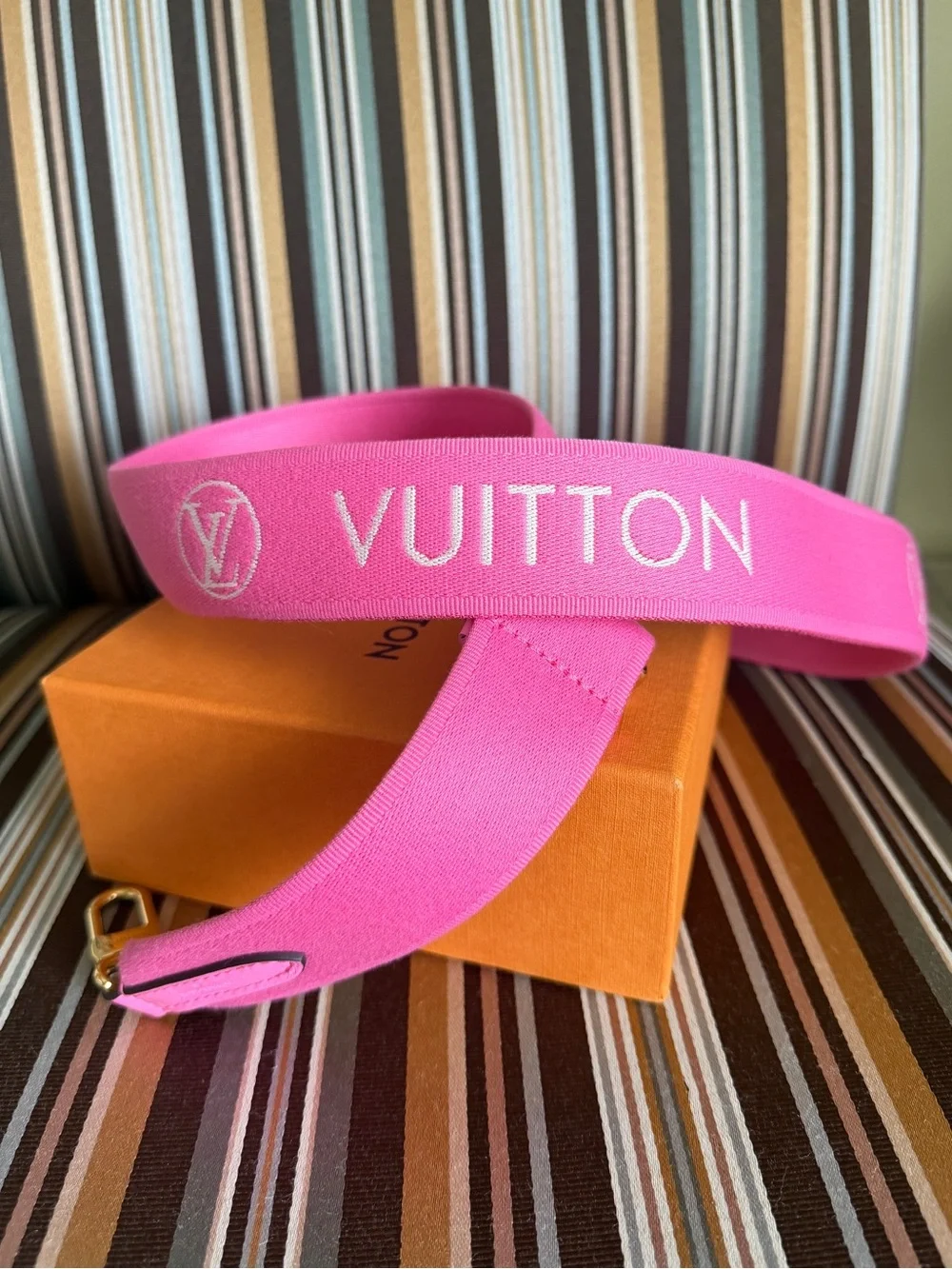 Louis Vuitton Rare Fuchsia Pink Monogram Canvas Strap with Gold-Tone Hardware
